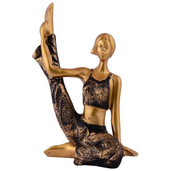 Suitable for home decor Yoga Posture Lady Statue Idol for Home Yoga Statue admirable piece of gift (golden) - Image 4