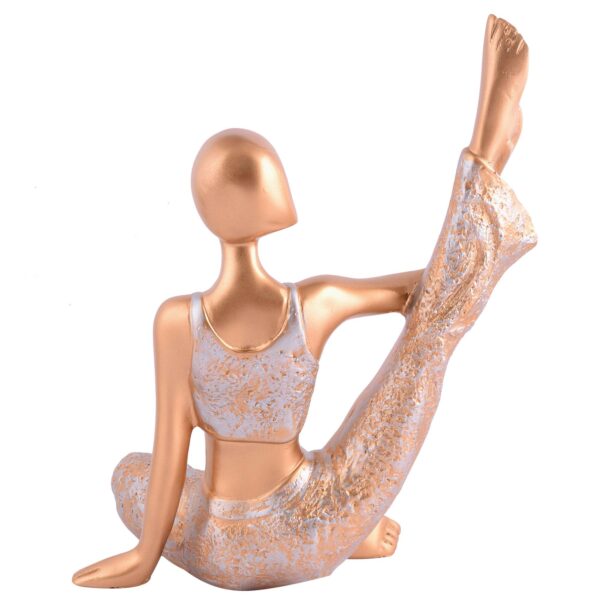 Suitable for home decor Yoga Posture Lady Statue Idol for Home Yoga Statue admirable piece of gift (golden) - Image 3