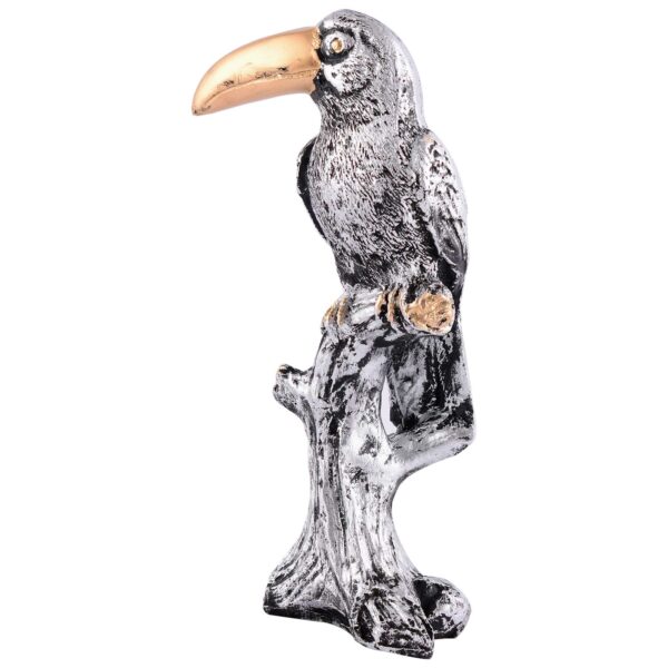 Decorative Silver Resin Parrot Showpiece for Home Decor, Living Room, Table Decoration for Gifting - Image 4