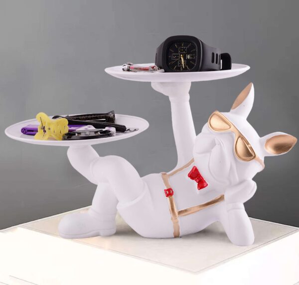 Cool Dog Showpiece with Plate for Home Dcor Item | Kitchen,Bedroom,Office,Dinning Table Decorative Item