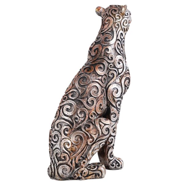 Panther Sitting Position Animal Showpiece Antique Sculpture for Home Decor Showpiece Figurine - Image 3