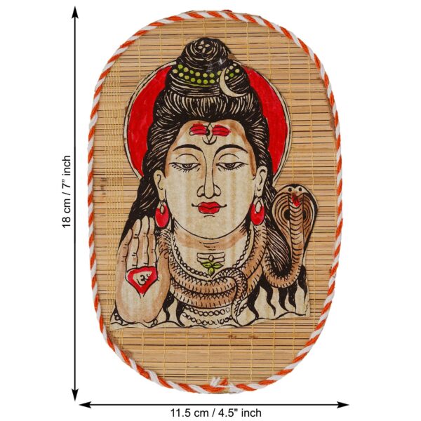 Bamboo Hand Crafted Wall Hangings Of Lord Shiva For Home Decor | Bamboo Art For Wall Decor Painting - Image 2