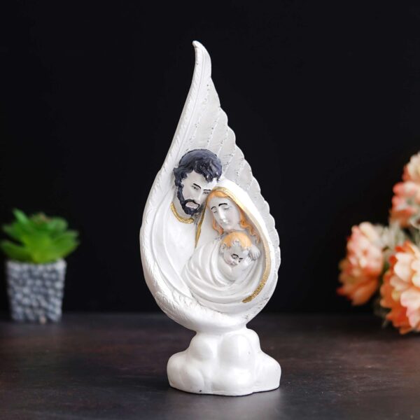 Holy Family Statue Collectible Figurines,Handmade Resin Angel Wings Ornament Virgin Mary Baby Jesus St Joseph Statues Cherubs Figurine Nativity Set Religious Catholic Gifts for Men Women - Image 4