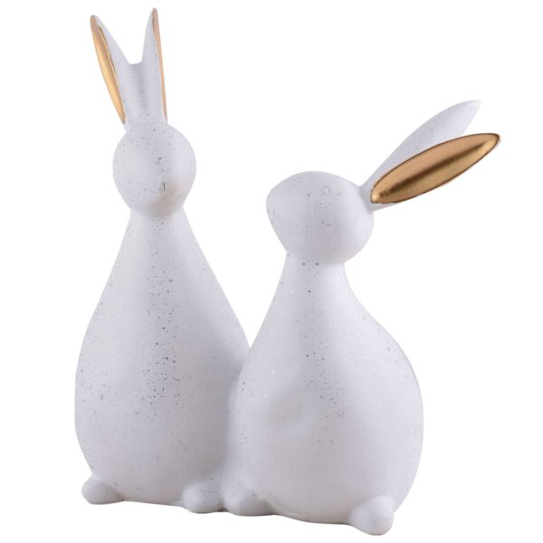 Rabbit Cute Pair Statue for Home Decor Showpiece | Kids Room Decorative Showpiece (Off White) - Image 3