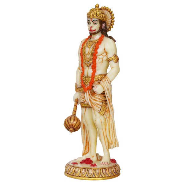 Marble Standing Hanuman Ji murti for Pooja Room Standing Hindu Lord Hanuman Statue for Home Temple Hotel Pooja Bajrangbali Idol Bala ji Murti Best for Gift - Image 4