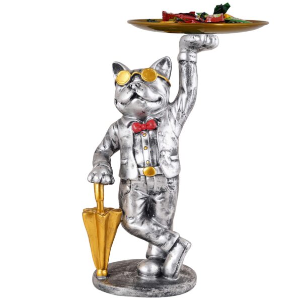 Cool Dog Showpiece with Plate for Home Dcor Item | Kitchen,Bedroom,Office,Dinning Table Decorative Item - Image 3