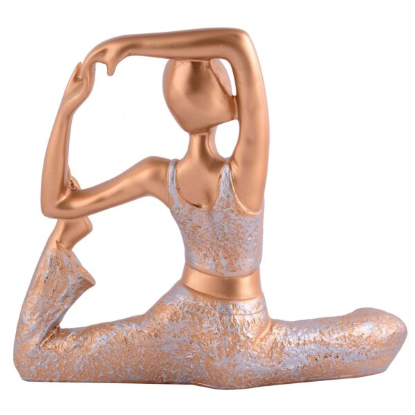 Suitable for home decor Yoga Posture Lady Statue Idol for Home Yoga Statue admirable piece of gift (golden) - Image 4