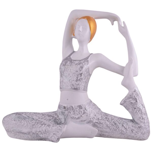 Suitable for home decor Yoga Posture Lady Statue Idol for Home Yoga Statue admirable piece of gift (silver) - Image 2