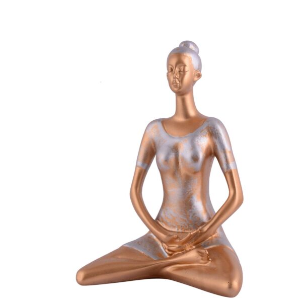 Suitable for home decor Yoga Posture Lady Statue Idol for Home Yoga Statue admirable piece of gift (Golden) - Image 3