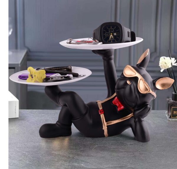 Cool Dog Showpiece with Plate for Home Dcor Item | Kitchen,Bedroom,Office,Dinning Table Decorative Item